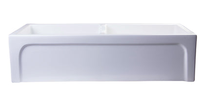 ALFI brand AB3918ARCH Arched Apron Thick Wall Fireclay Double Bowl Farm Sink
