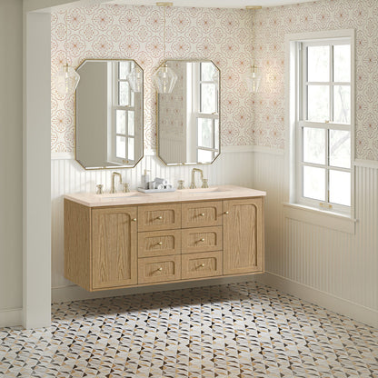 Laurent 60" Double Vanity, Light Natural Oak