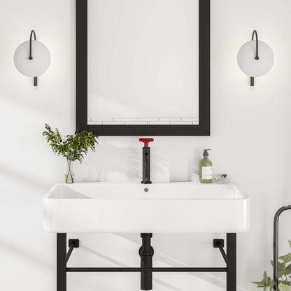 Eviva Enza Single-Handle Waterfall Single-Hole Bathroom Faucet with Deckplate Included in Matte Black