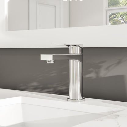 Eviva Pure Single-Handle Waterfall Single-Hole Bathroom Faucet with Deckplate Included in Brushed Nickel