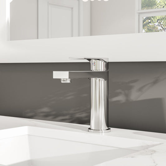 Eviva Pure Single-Handle Waterfall Single-Hole Bathroom Faucet with Deckplate Included in Brushed Nickel