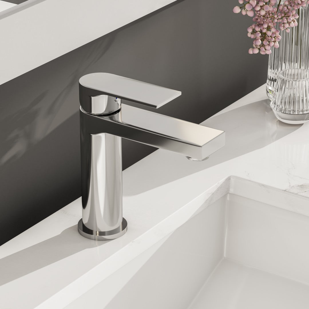 Eviva Pure Single-Handle Waterfall Single-Hole Bathroom Faucet with Deckplate Included in Brushed Nickel