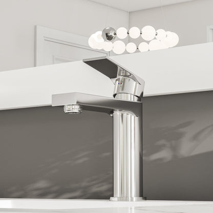 Eviva Pure Single-Handle Waterfall Single-Hole Bathroom Faucet with Deckplate Included in Brushed Nickel