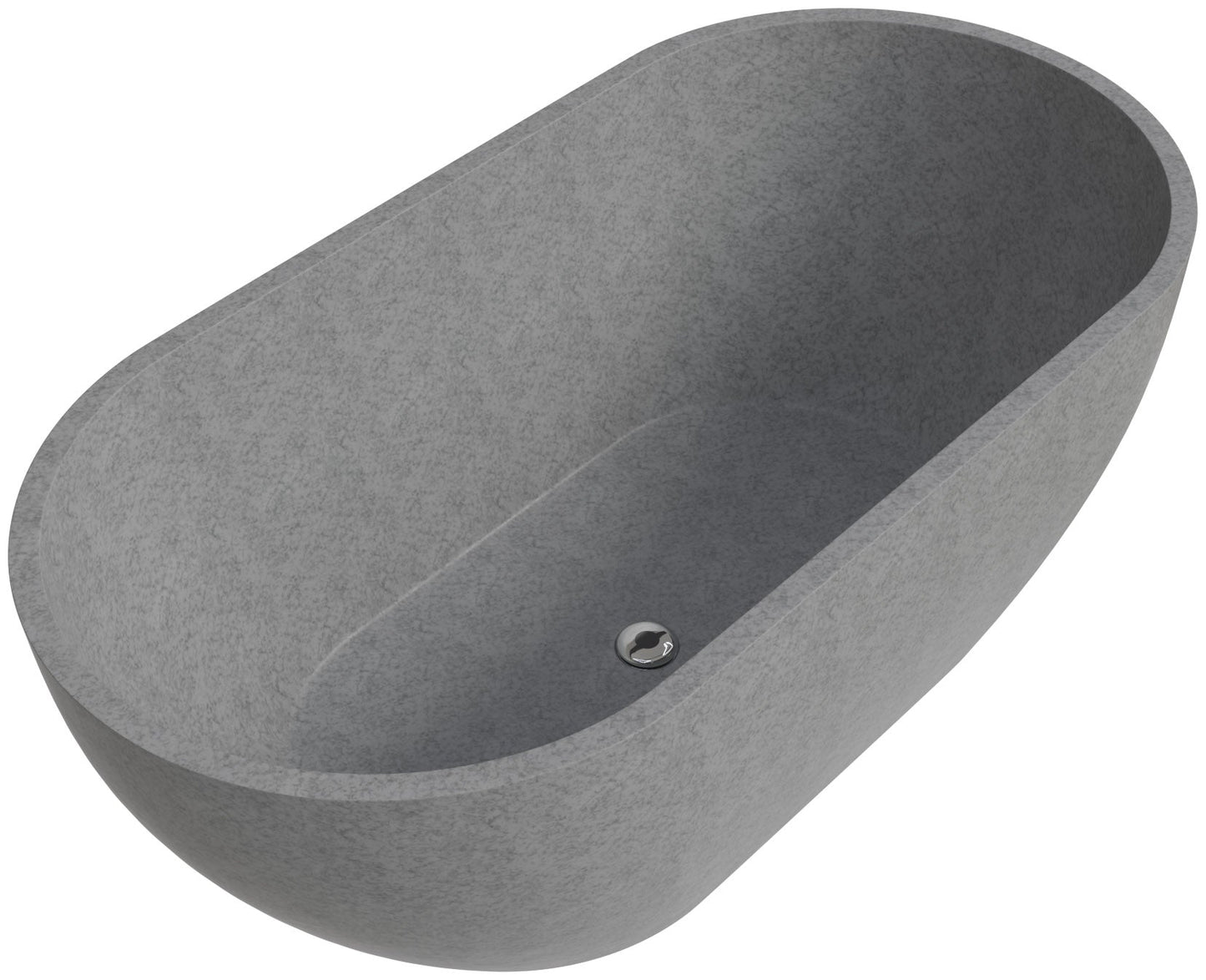 ALFI brand  ABCO59TUB 59" Solid Concrete Oval Freestanding Bathtub