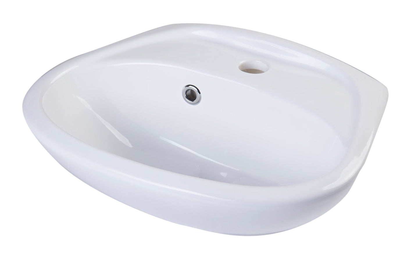 ALFI brand  AB106 White Small Porcelain Wall Mount Basin with Overflow