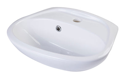 ALFI brand  AB106 White Small Porcelain Wall Mount Basin with Overflow