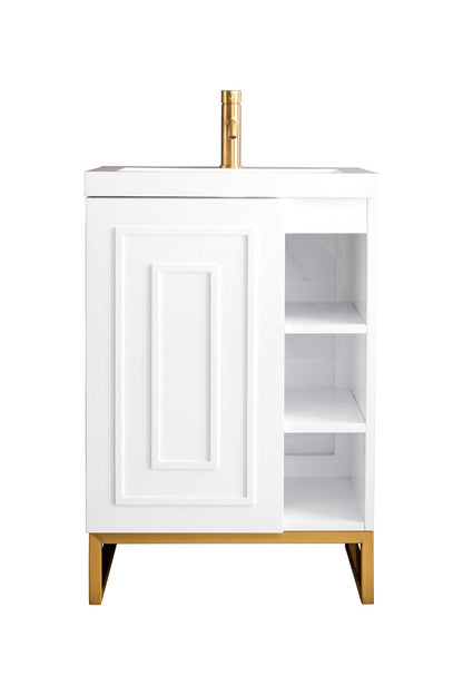 Alicante 24" Single Vanity with White Glossy Composite Stone Top
