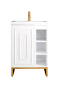 Alicante 24" Single Vanity with White Glossy Composite Stone Top