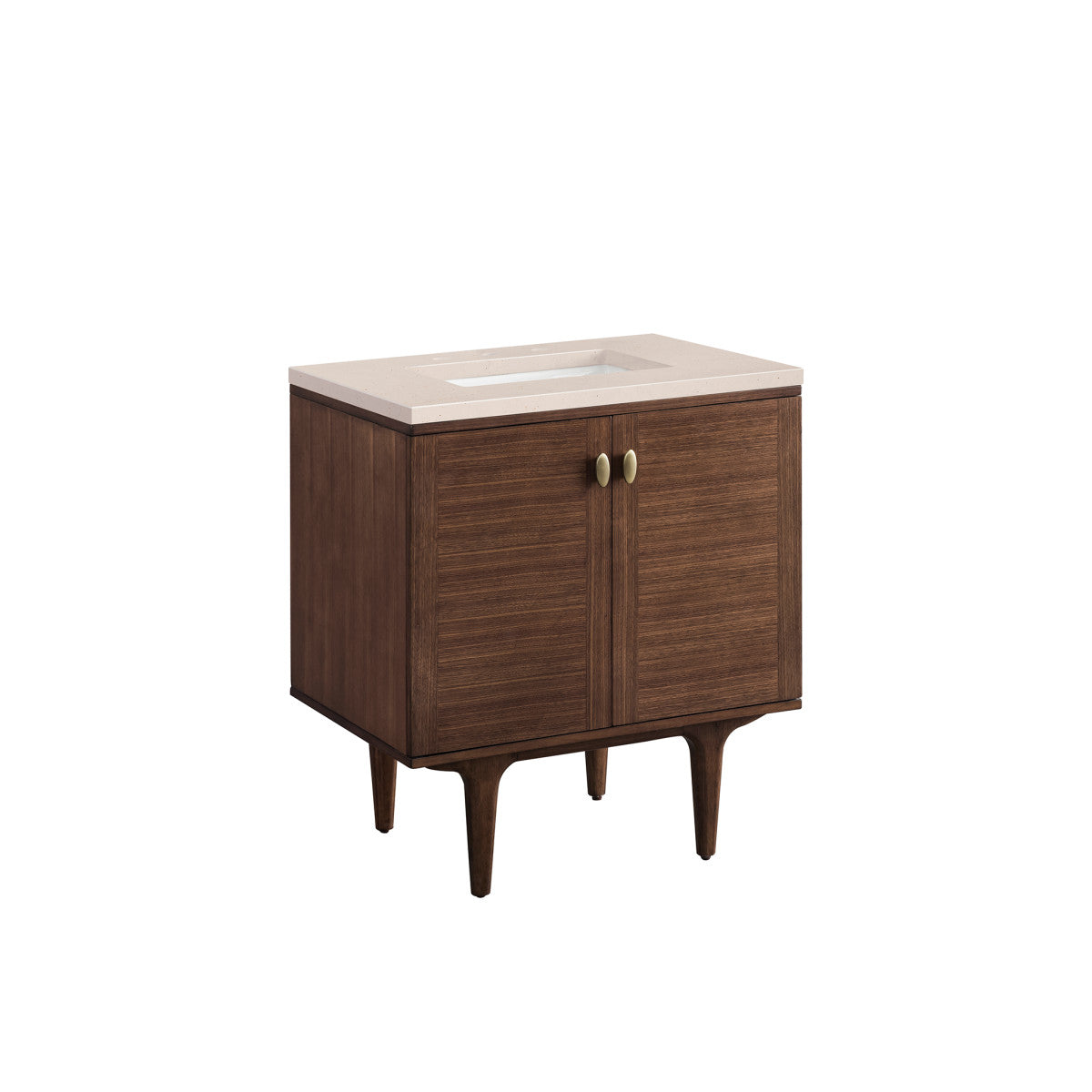 Amberly 30" Single Vanity Cabinet, Mid-Century Walnut