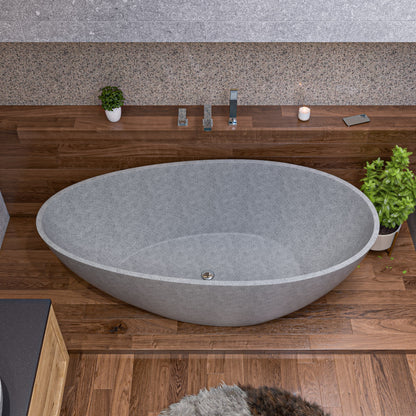 ALFI brand  ABCO72TUB 72" Solid Concrete Tear Drop Freestanding Bathtub