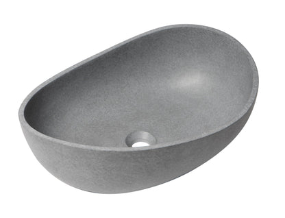 ALFI brand  ABCO23O 23" Solid Concrete Wavy Oval Above Mount Vessel Sink
