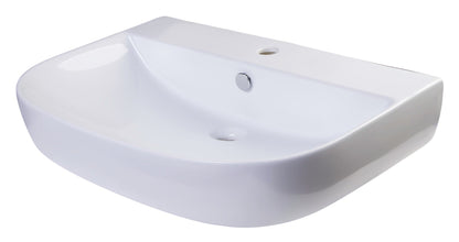 ALFI brand  AB112  28" White D-Bowl Porcelain Wall Mounted Bath Sink