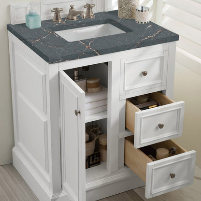 De Soto 30" Single Vanity Cabinet, Bright White