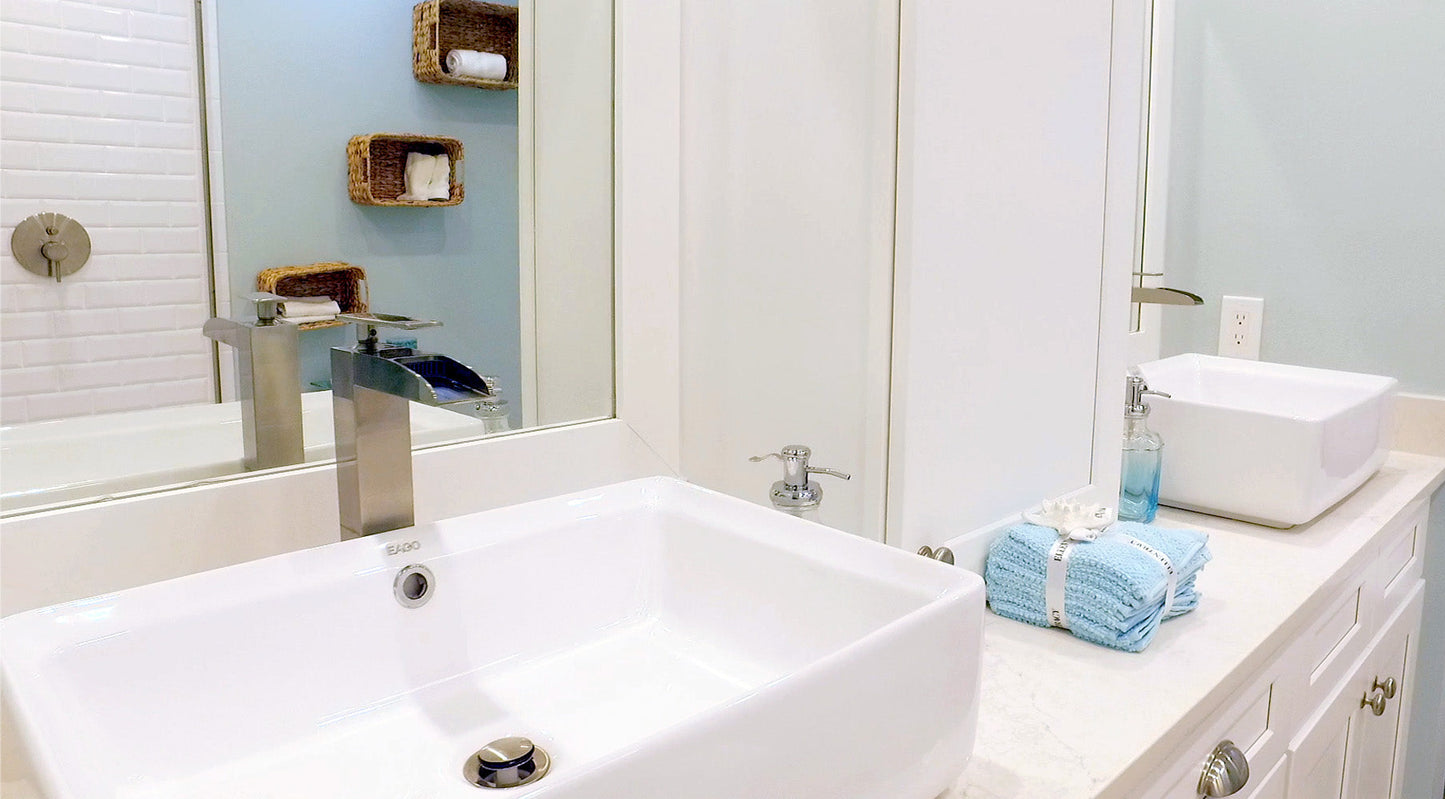 EAGO BA131  20" RECTANGULAR CERAMIC ABOVE MOUNT BASIN VESSEL SINK