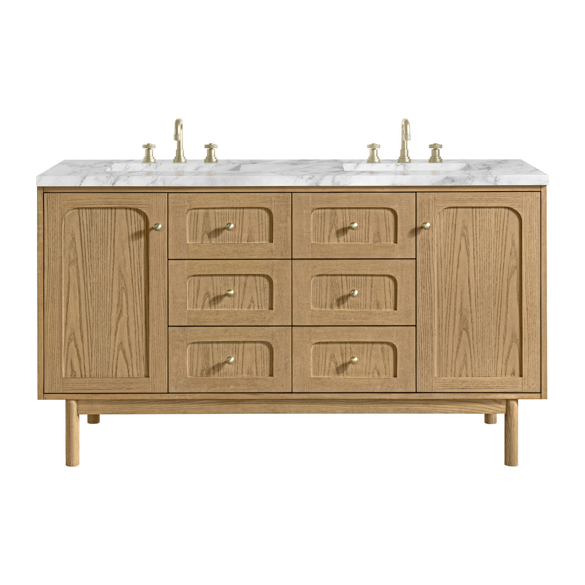 Laurent 60" Double Vanity, Light Natural Oak