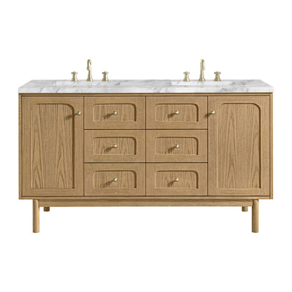 Laurent 60" Double Vanity, Light Natural Oak