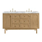 Laurent 60" Double Vanity, Light Natural Oak