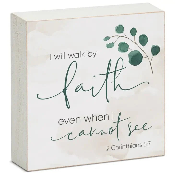 Expressions of Faith Wood Block Sign - 6 Verses | Solid Poplar Wood | Made in the USA