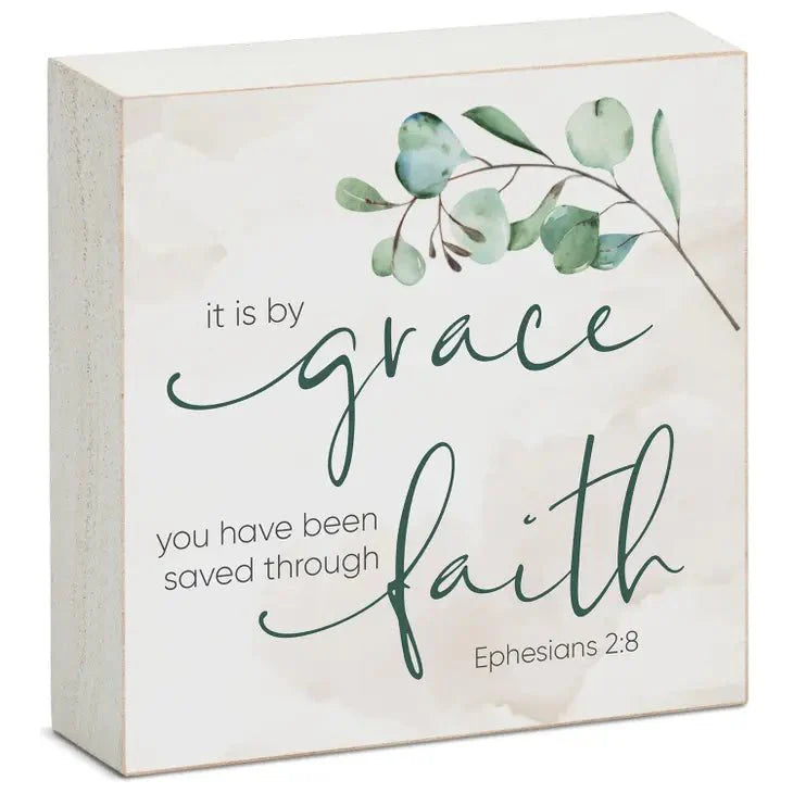 Expressions of Faith Wood Block Sign - 6 Verses | Solid Poplar Wood | Made in the USA