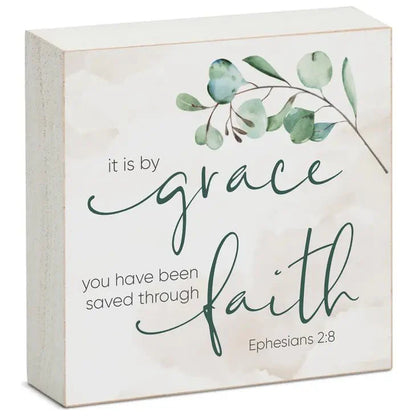 Expressions of Faith Wood Block Sign - 6 Verses | Solid Poplar Wood | Made in the USA