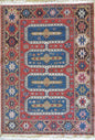 Exquisite Vintage Hand Knotted Soumak Area Rug 6x4 Ft