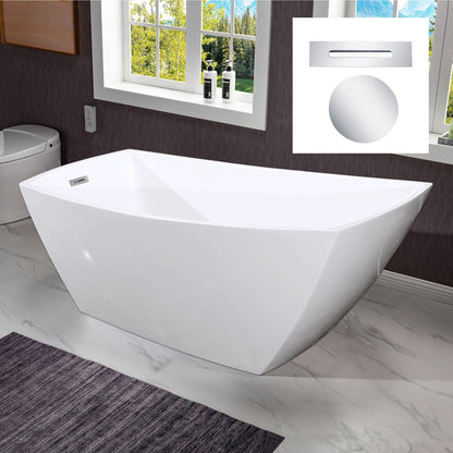 WOODBRIDGE 67" Acrylic Freestanding Bathtub Contemporary Soaking Tub