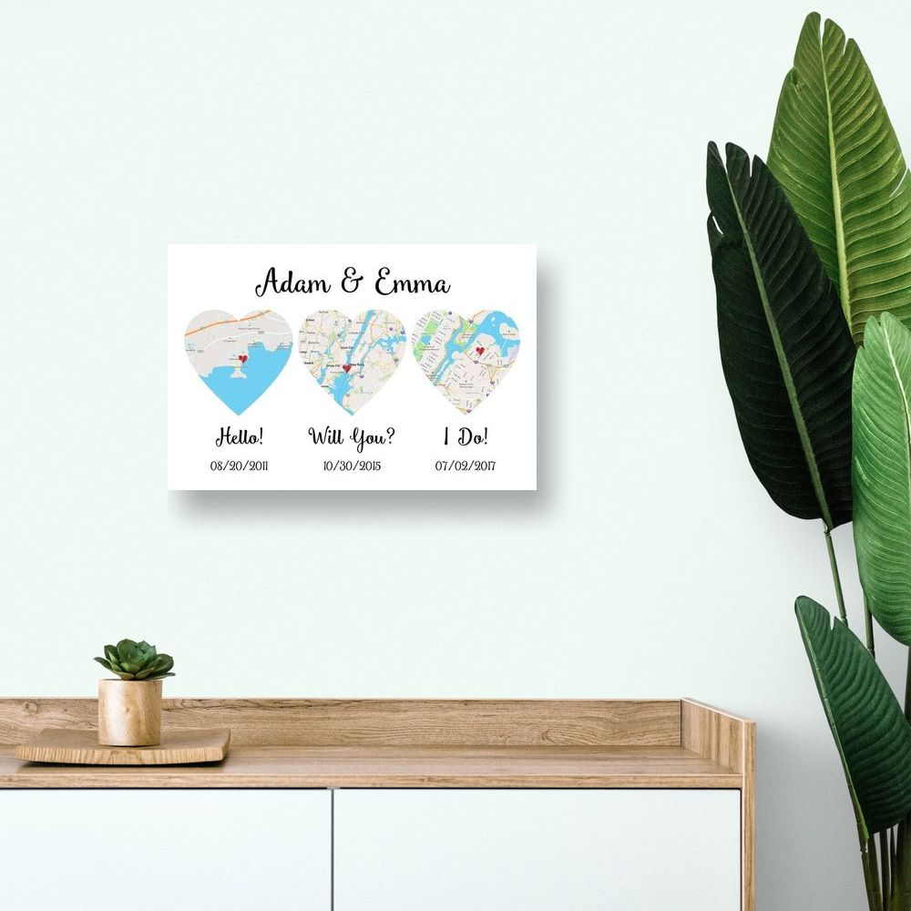 Hello - Will You - I Do - Custom Wall Art/Canvas Print - Personalized Gift For Couples, Boyfriend, Girlfriend | Valentine, Anniversary, Birthday