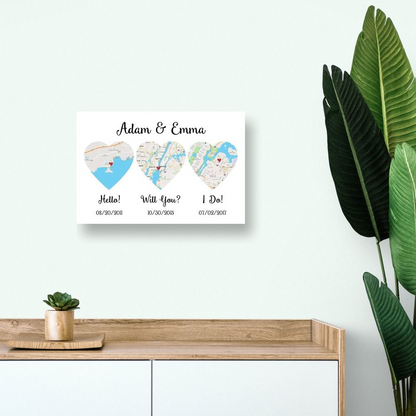 Hello - Will You - I Do - Custom Wall Art/Canvas Print - Personalized Gift For Couples, Boyfriend, Girlfriend | Valentine, Anniversary, Birthday