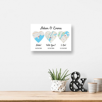 Hello - Will You - I Do - Custom Wall Art/Canvas Print - Personalized Gift For Couples, Boyfriend, Girlfriend | Valentine, Anniversary, Birthday