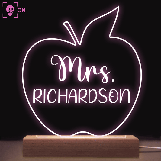 Teacher Sign For Desk - Acrylic Plaque Led Lamp - Personalized Gift for Teacher, Kindergarten, Preschool, Pre K, Paraprofessional