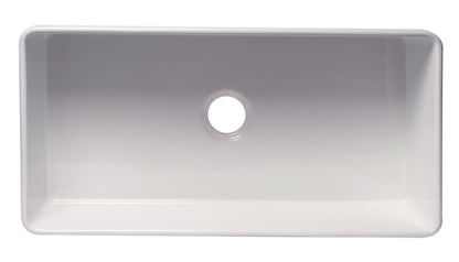 ALFI brand ABF3618 Smooth Apron 36" x 18" Single Bowl Fireclay Farm Sink