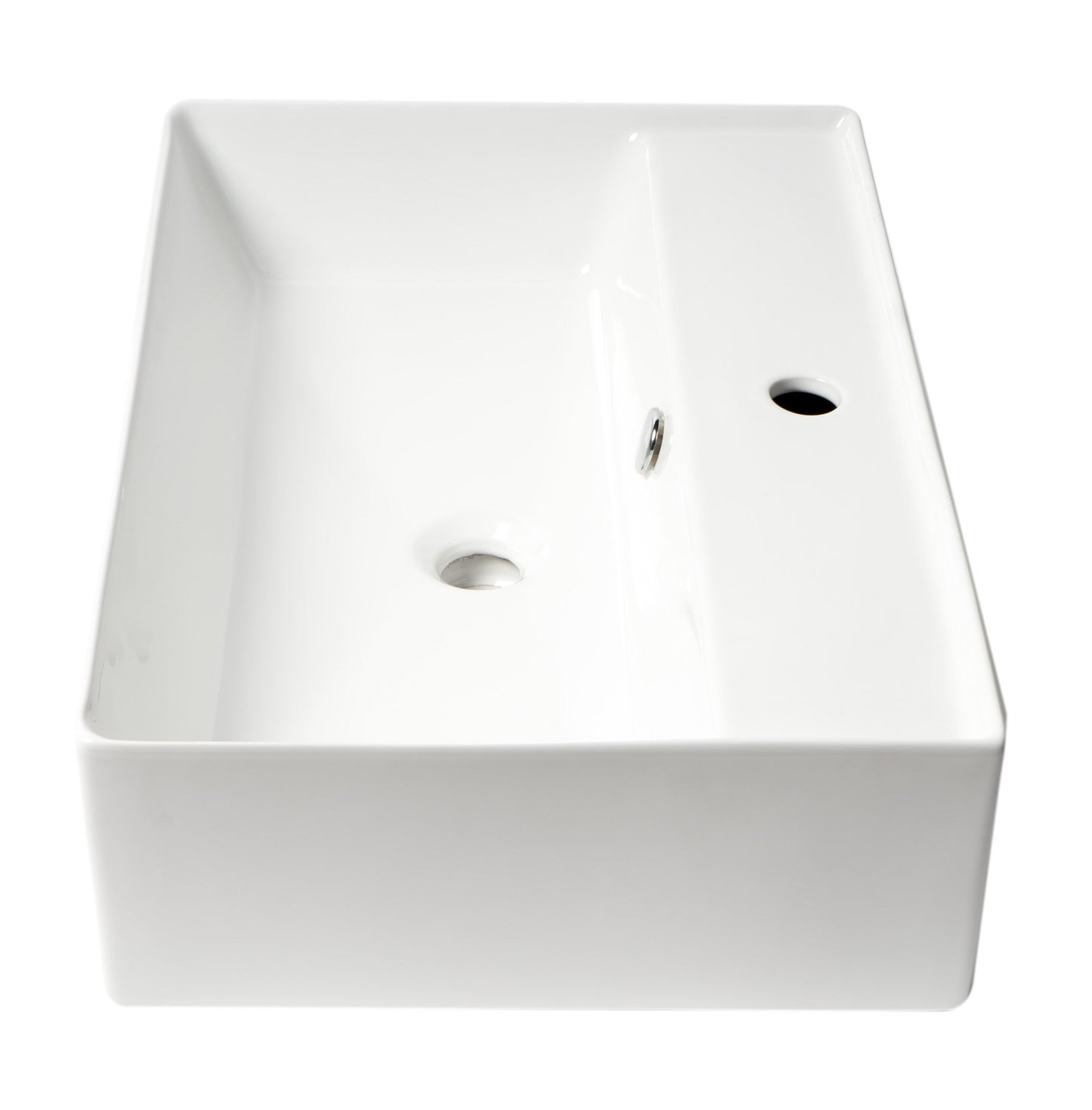 ALFI brand ABC901 24" Modern Rectangular Above Mount Ceramic Sink with Faucet Hole