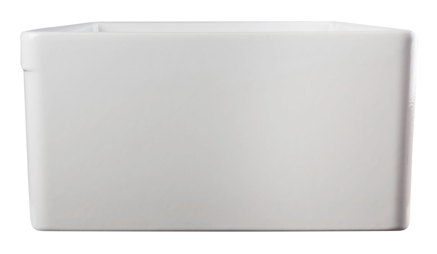 ALFI brand AB511 AB511-W White 30" Decorative Lip Apron Single Bowl Fireclay Farmhouse Kitchen Sink