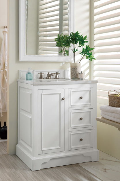 De Soto 30" Single Vanity Cabinet, Bright White
