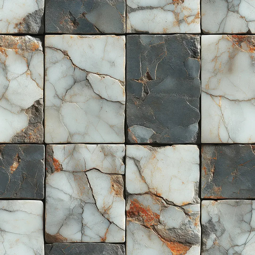 Fractured Stone Mosaic Grid