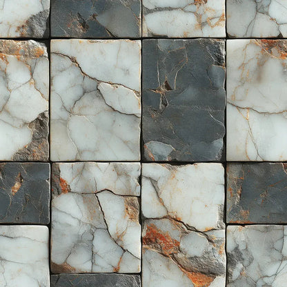 Fractured Stone Mosaic Grid
