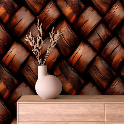 Artisan Woven Wood Wall Mural