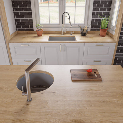 ALFI brand ABF2718UD 27" x 18" Fireclay Undermount / Drop In Firelcay Kitchen Sink
