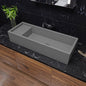ALFI brand  AB39TRGM 39" Grey Matte Above Mount Fireclay Bathroom Trough Sink