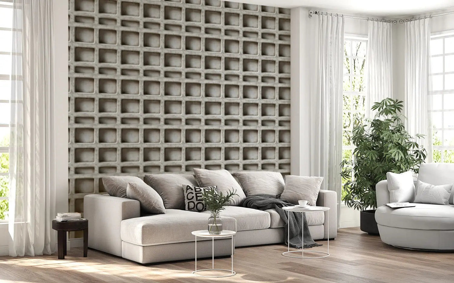 Monolithic Concrete Grid Wall