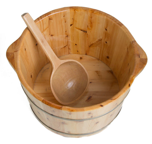 ALFI brand  AB6604 Round Wooden Cedar Foot Soaking Tub