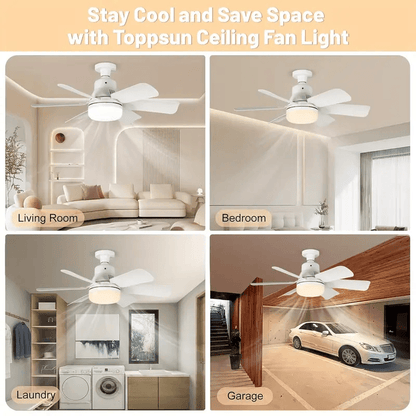 LED 30W Ceiling Fan Light with Remote Control – Dimmable E27 for Living Room, Study & Home Use (85-265V)