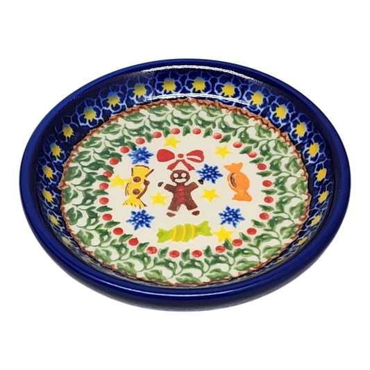 Ceramic Snack Plate - Gingerbread Celebration Pattern
