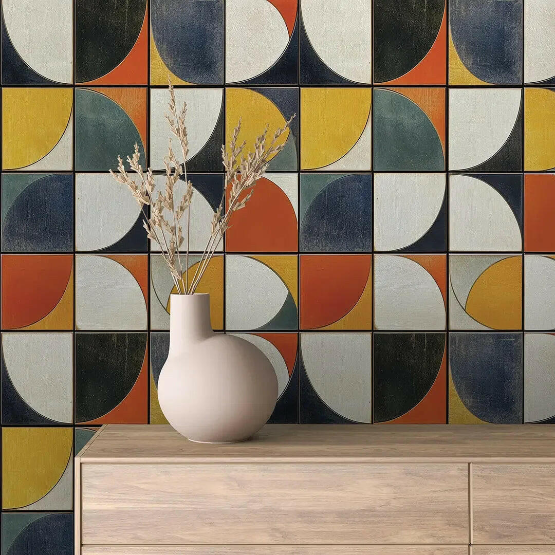 Abstract Cadence Tiled Mural