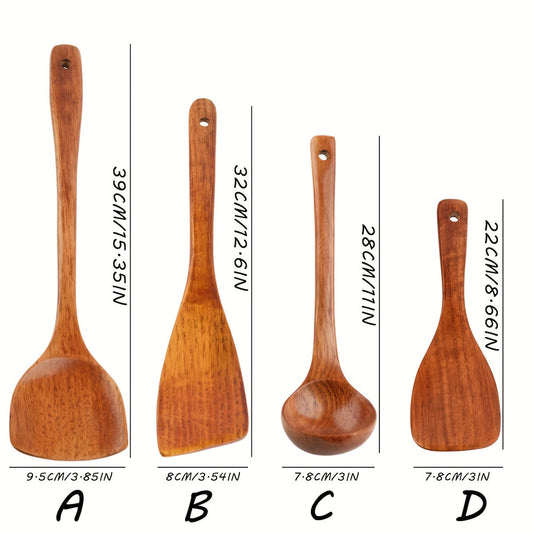 Versatile LongHandled Natural Wood Shovel for Cooking