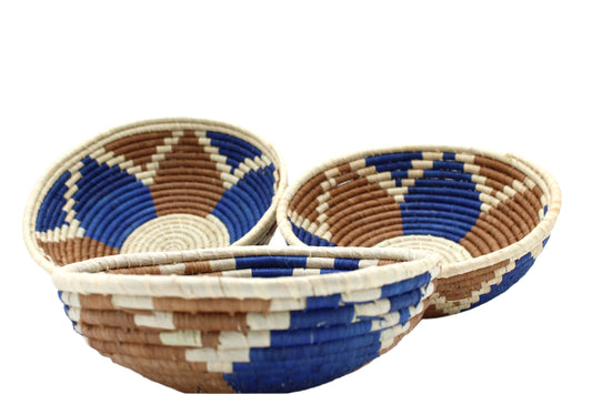 Amara Raffia Straw Table Decor Display Basket Bowl Sets