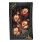 Krebs Value Glass Ornament 4 pack - Red with Gold Sequins