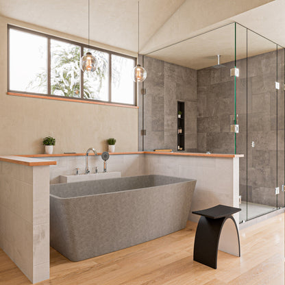 ALFI brand  ABCO71TUB 71" Solid Concrete Rectangular Freestanding Bathtub