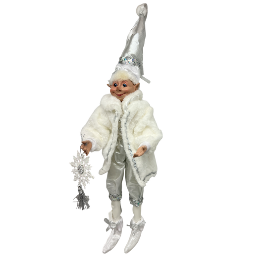 Posable Whimsical Winter Elf With Snowflake