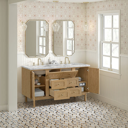 Laurent 60" Double Vanity, Light Natural Oak